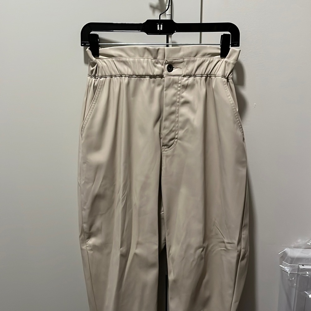 Zara Cream Leather Trousers